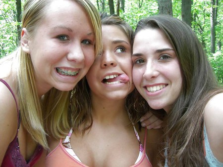 teens having fun on holiday (campsite)