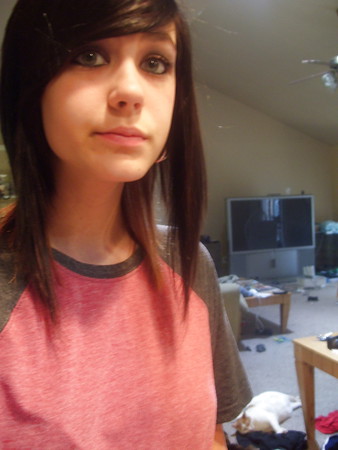 Sexy brunette teen with friend