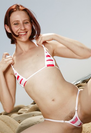 pubic hair showing in panties or bikini