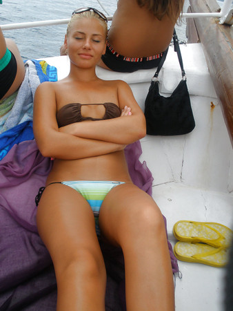 Hot blonde girl on holidays