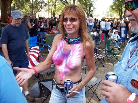 Amateur matures outside with their tits hanging out 1