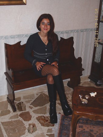 Monia busty hairy pussy Italian brunette