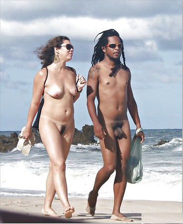 White babe with her hot hung black boyfriend at the beach